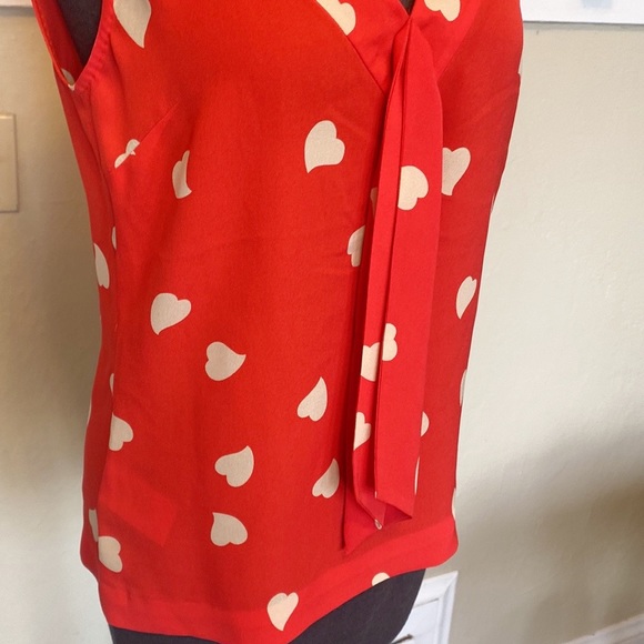 Tory Burch Silk Heart Print Sleeveless Blouse Top - Picture 3 of 7